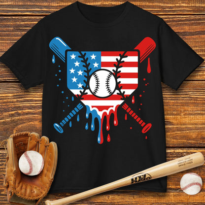 USA Baseball Drip Kids T-shirt - HomeRun PrintsKids clothes
