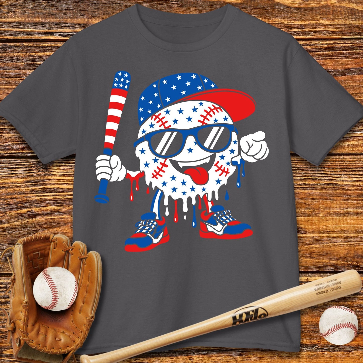 USA Baseball Drip Kids T-shirt - HomeRun PrintsKids clothes