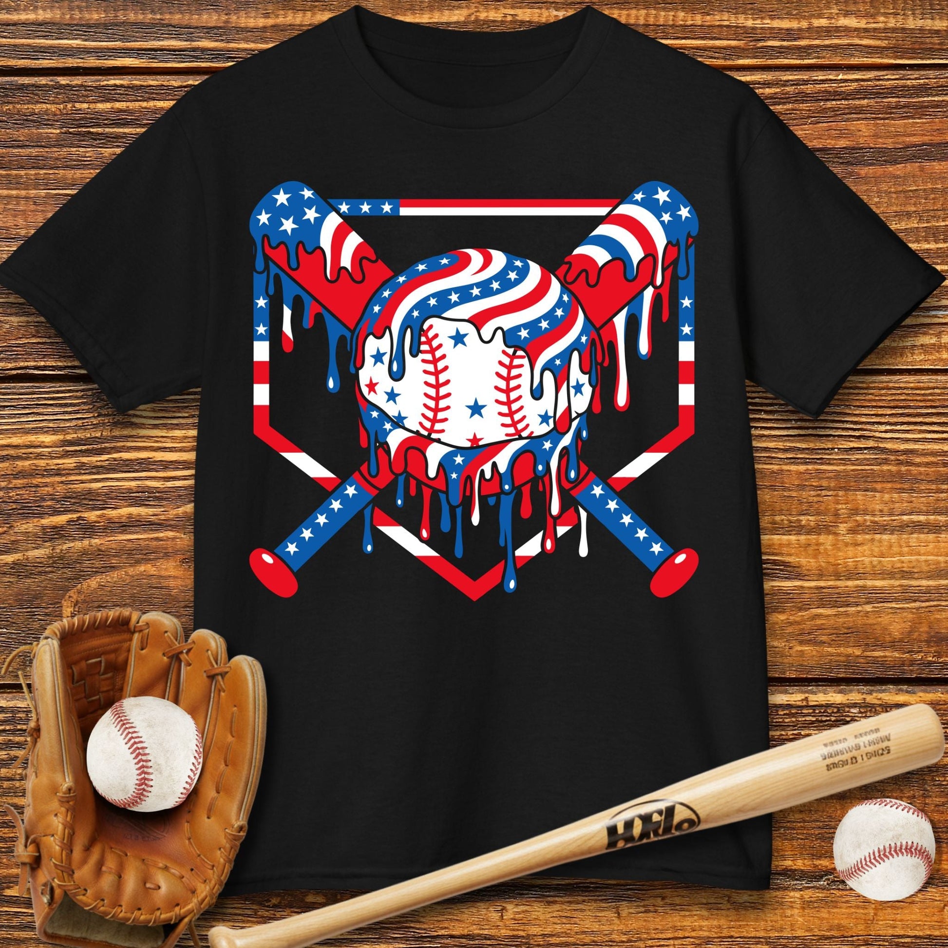 USA Baseball Drip Kids T-shirt - HomeRun PrintsKids clothes