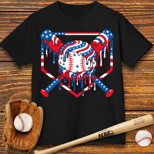USA Baseball Drip Kids T-shirt - HomeRun PrintsKids clothes