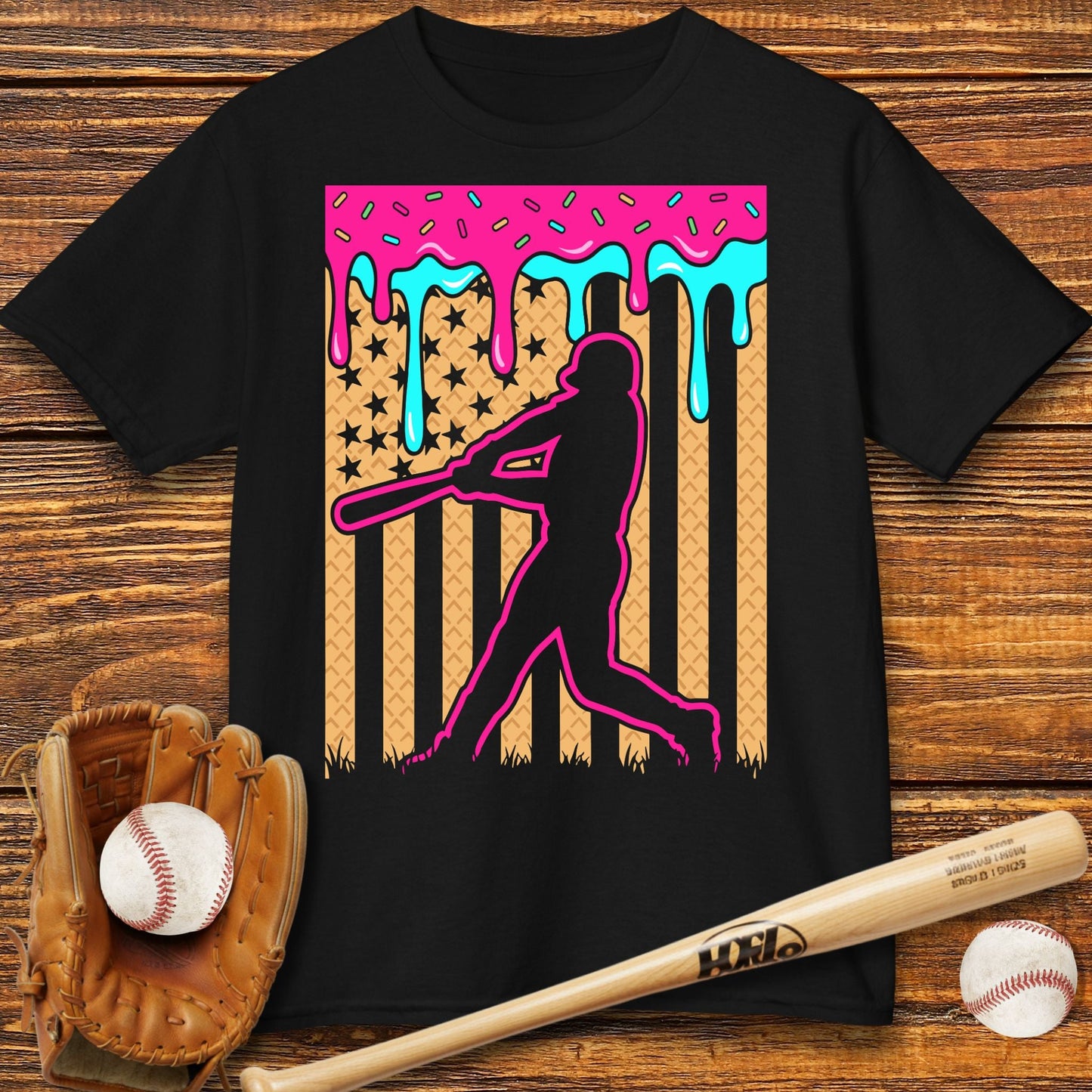 USA Baseball Drip Kids T-shirt - HomeRun PrintsKids clothes