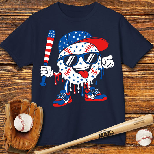 USA Baseball Drip Kids T-shirt - HomeRun PrintsKids clothes