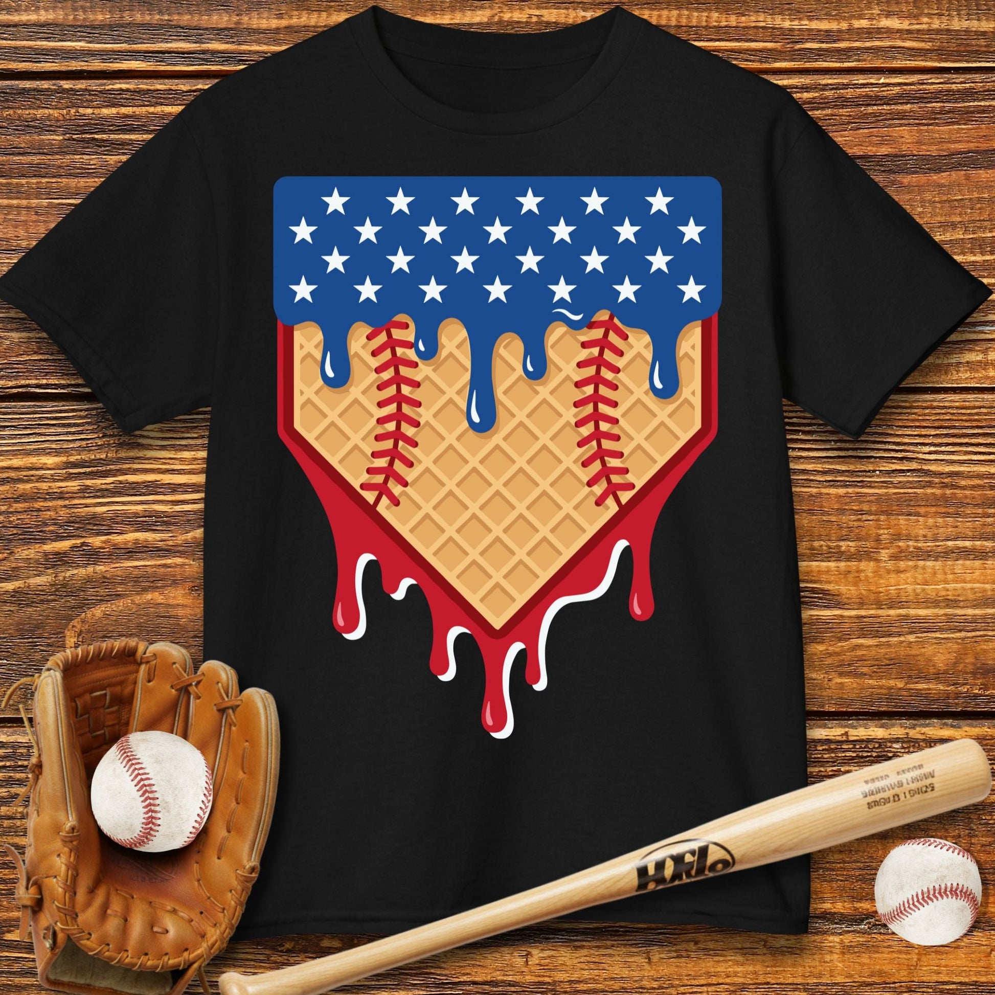 USA Baseball Drip Kids T-shirt - HomeRun PrintsKids clothes