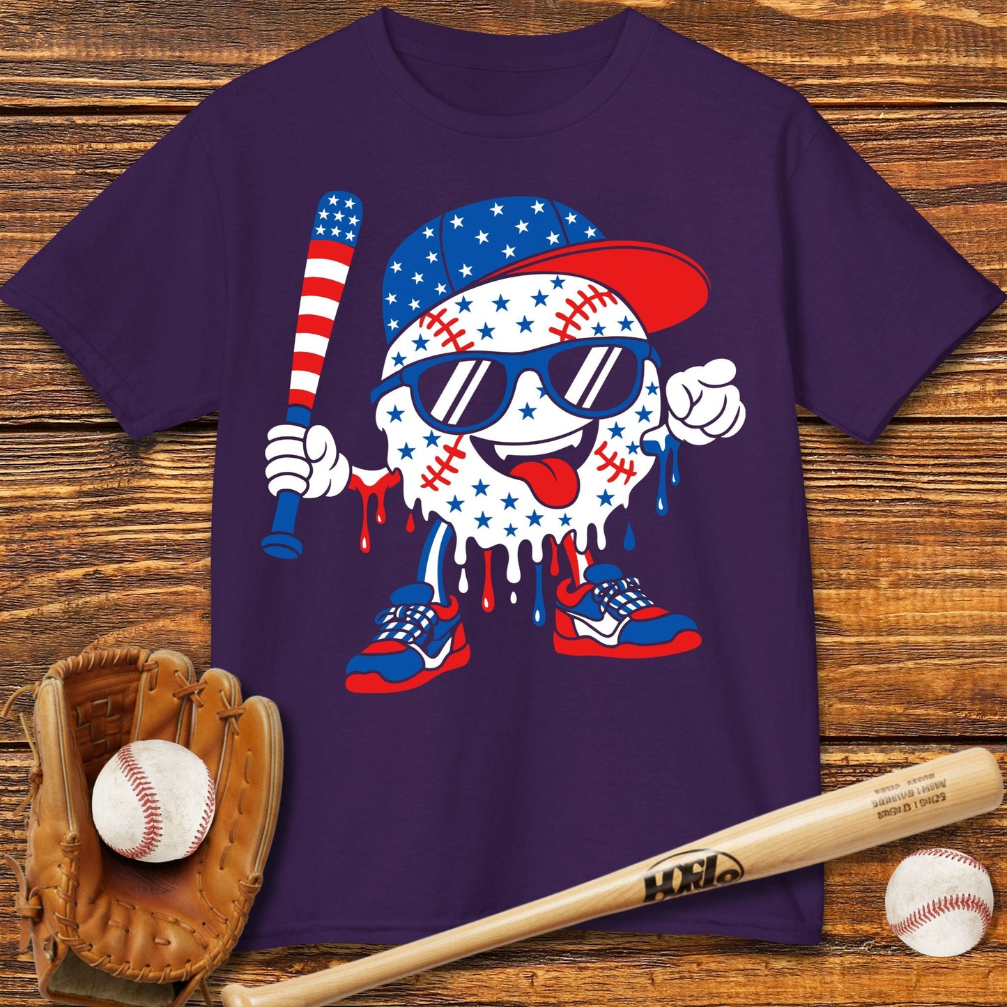 USA Baseball Drip Kids T-shirt - HomeRun PrintsKids clothes