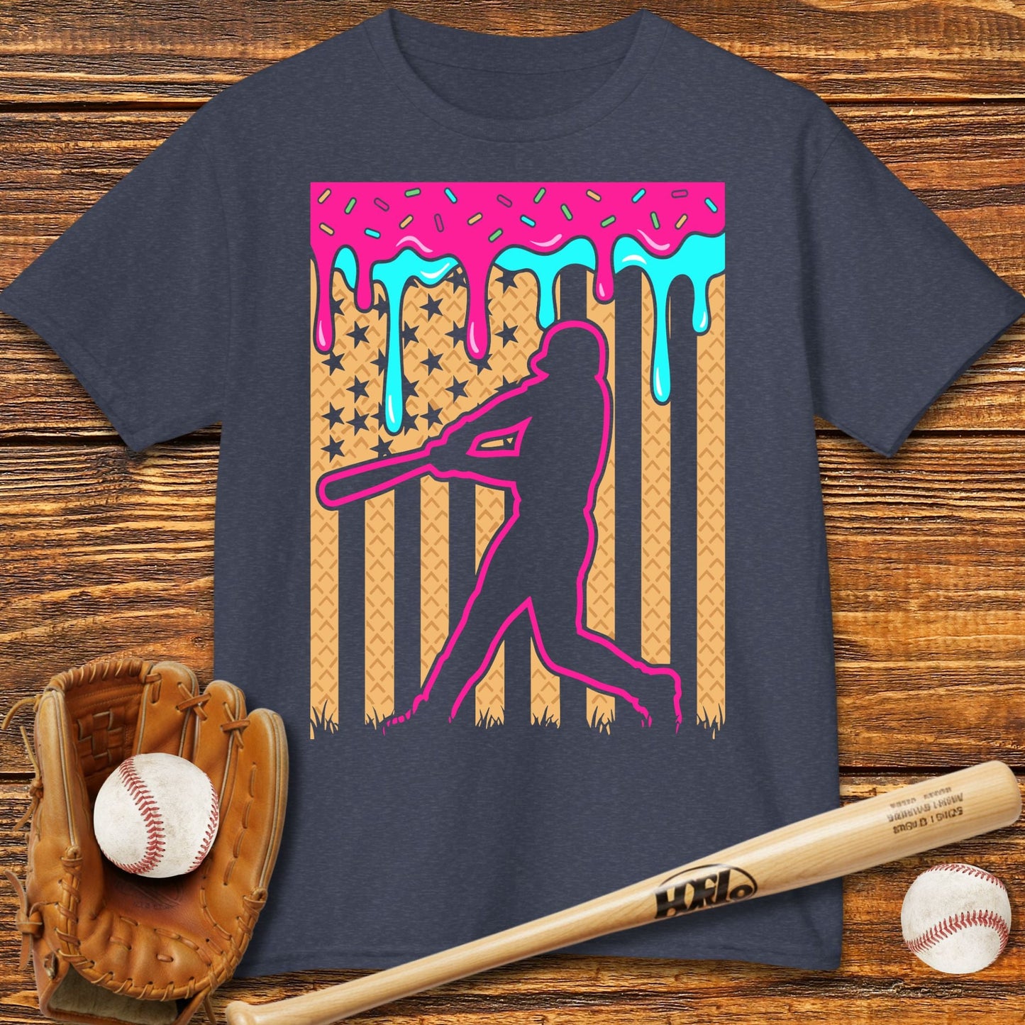 USA Baseball Drip Kids T-shirt - HomeRun PrintsKids clothes