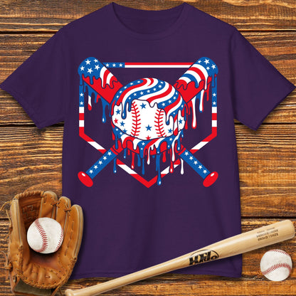USA Baseball Drip Kids T-shirt - HomeRun PrintsKids clothes