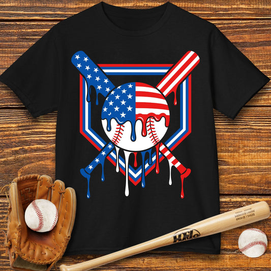 USA Baseball Drip Kids T-shirt - HomeRun PrintsKids clothes