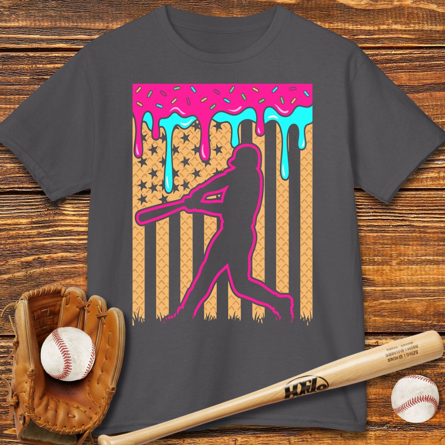 USA Baseball Drip Kids T-shirt - HomeRun PrintsKids clothes