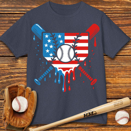 USA Baseball Drip Kids T-shirt - HomeRun PrintsKids clothes