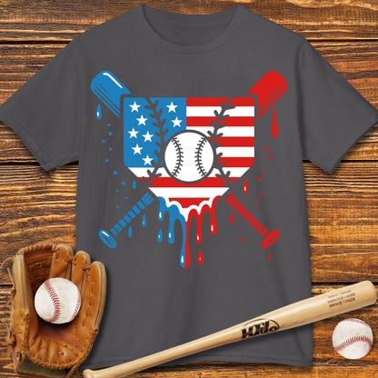 USA Baseball Drip Kids T-shirt - HomeRun PrintsKids clothes