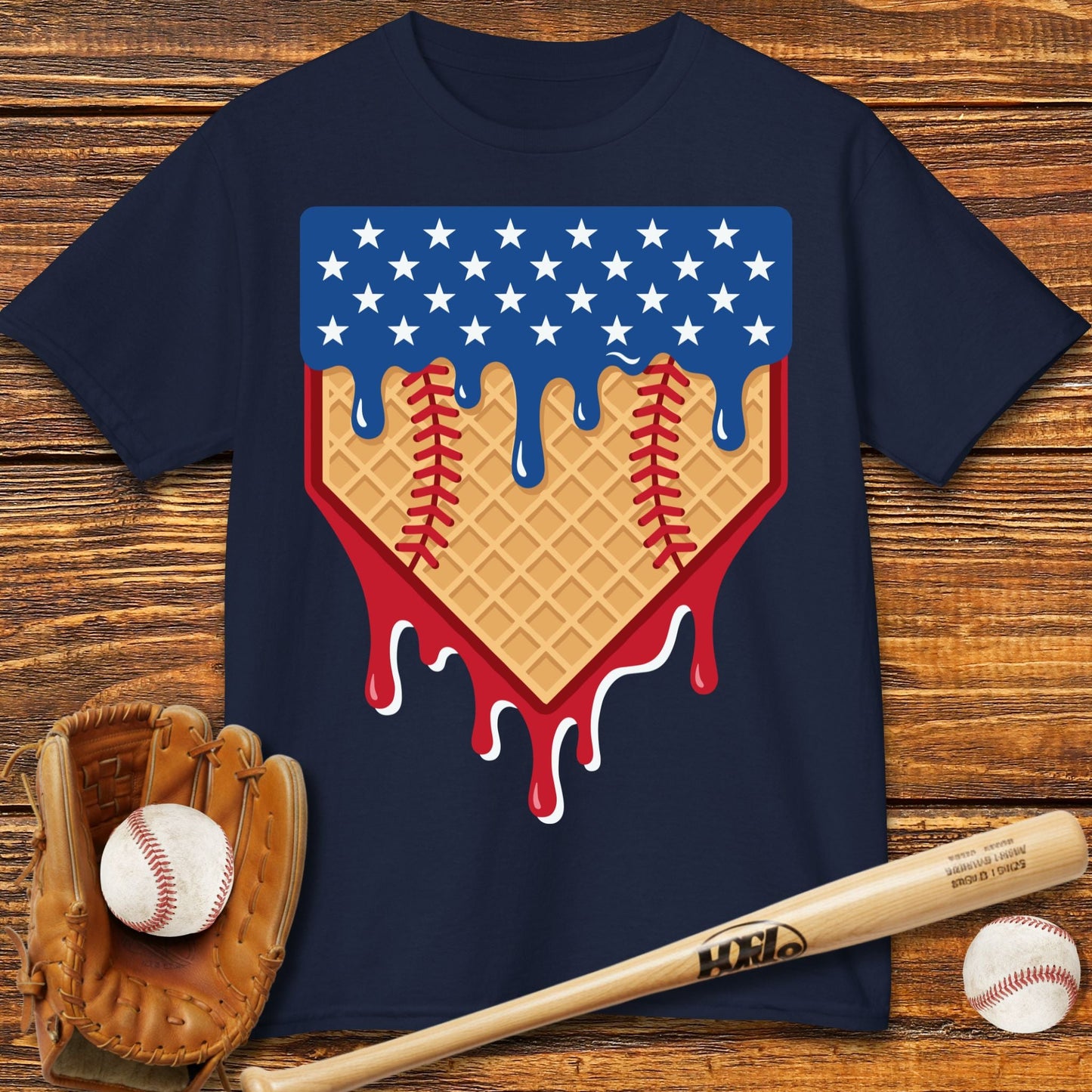 USA Baseball Drip Kids T-shirt - HomeRun PrintsKids clothes
