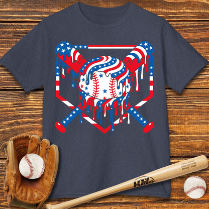 USA Baseball Drip Kids T-shirt - HomeRun PrintsKids clothes