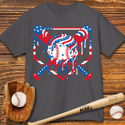 USA Baseball Drip Kids T-shirt - HomeRun PrintsKids clothes