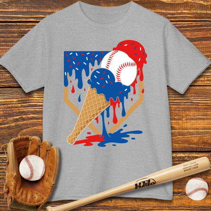 USA Baseball Ice Cream Drip Kids T-shirt - HomeRun PrintsKids clothes