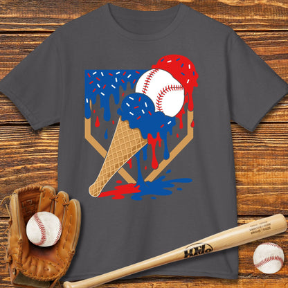 USA Baseball Ice Cream Drip Kids T-shirt - HomeRun PrintsKids clothes