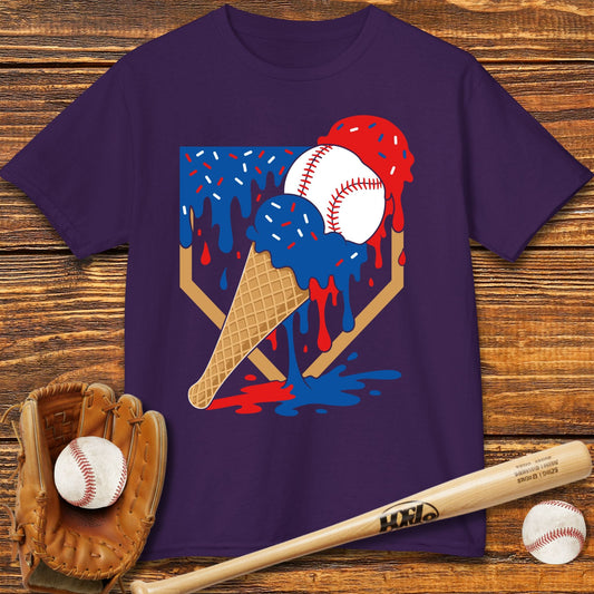 USA Baseball Ice Cream Drip Kids T-shirt - HomeRun PrintsKids clothes