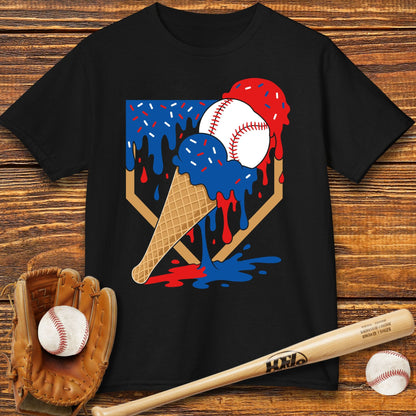 USA Baseball Ice Cream Drip Kids T-shirt - HomeRun PrintsKids clothes