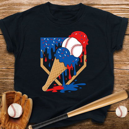 USA Baseball Ice Cream Drip Youth Tee - HomeRun PrintsKids clothes