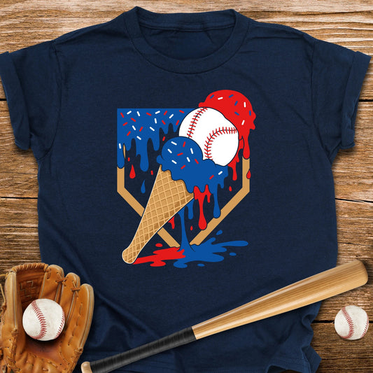 USA Baseball Ice Cream Drip Youth Tee - HomeRun PrintsKids clothes