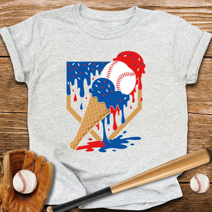 USA Baseball Ice Cream Drip Youth Tee - HomeRun PrintsKids clothes