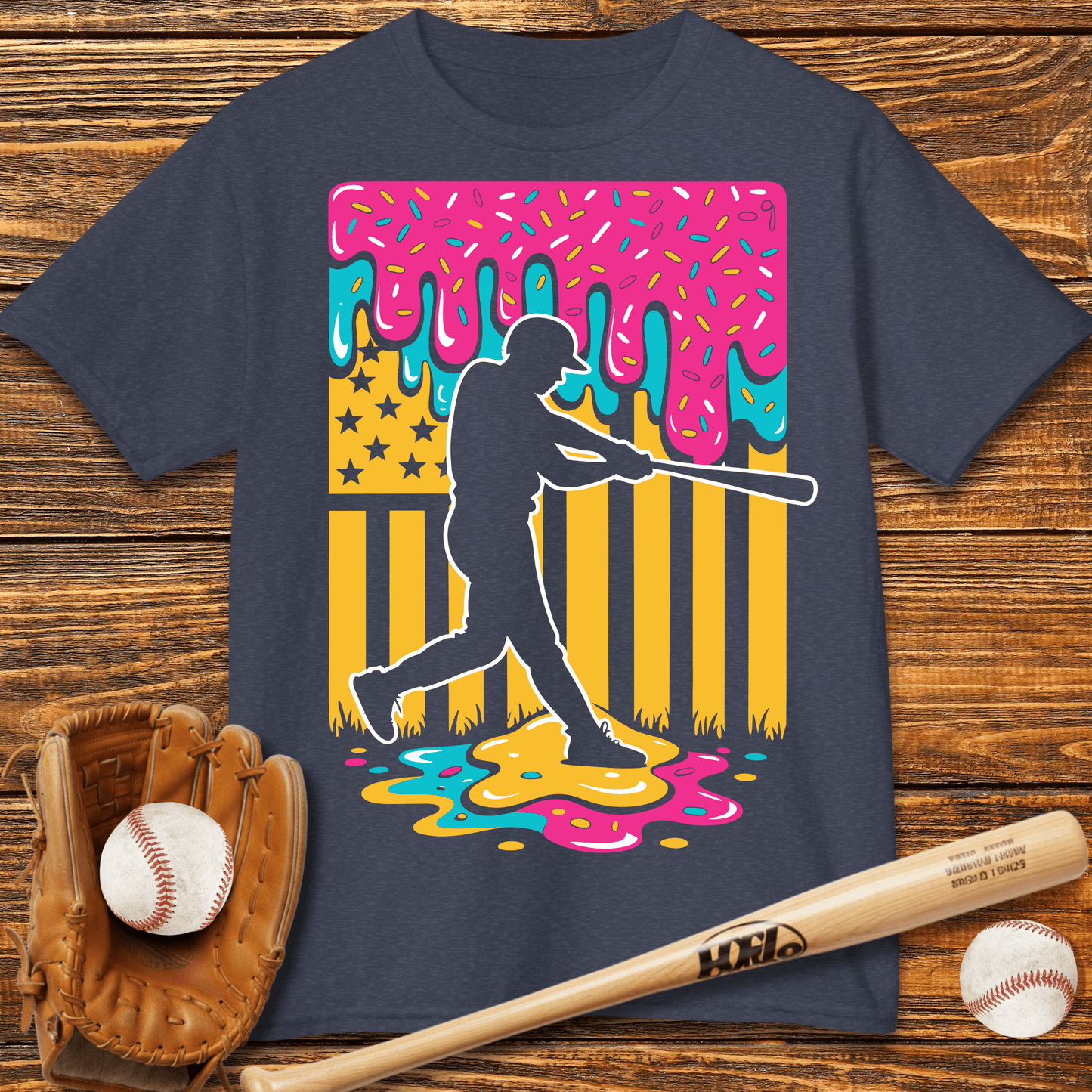 USA Flag Drip Kids T-Shirt - HomeRun PrintsKids clothes