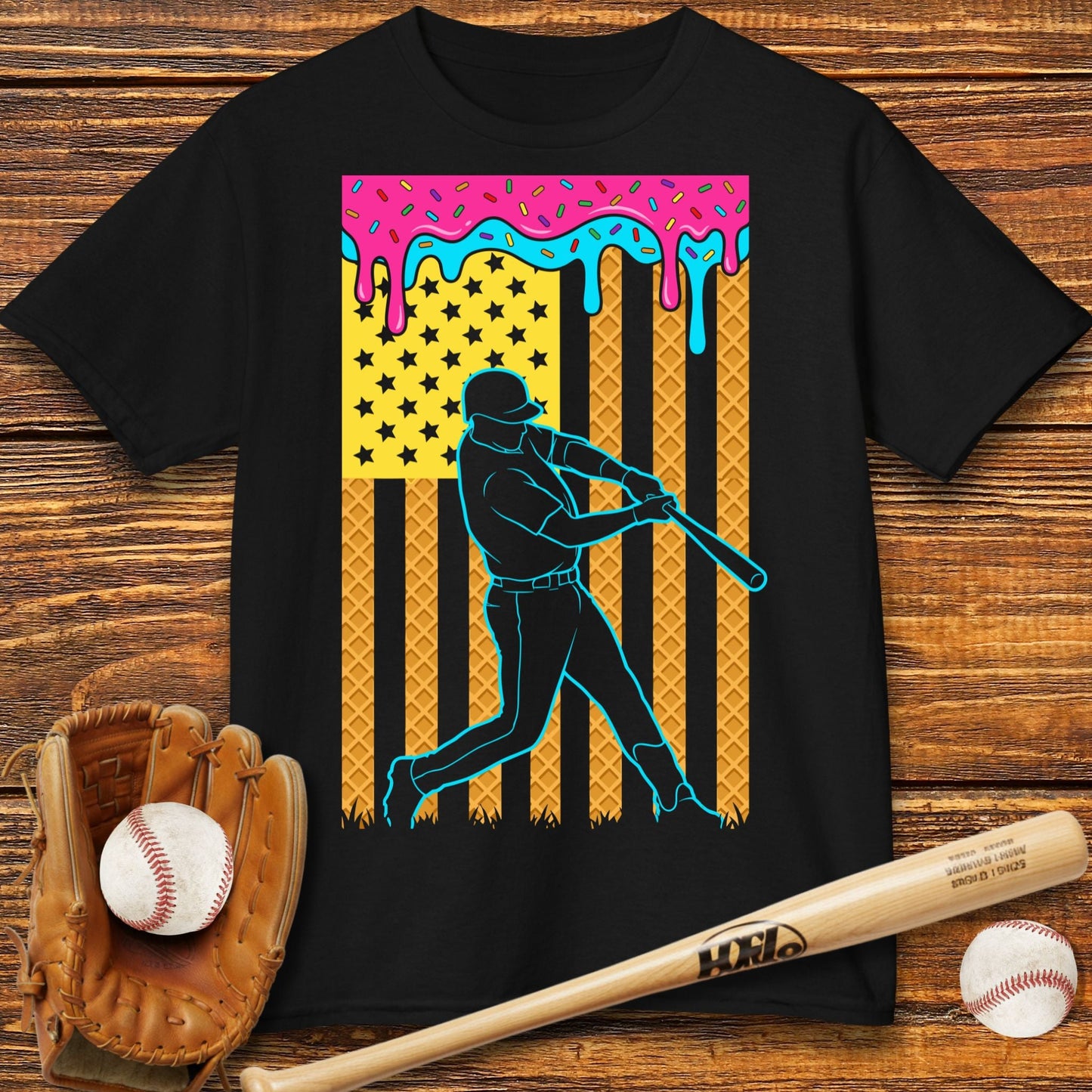 USA Flag Drip Kids T-Shirt - HomeRun PrintsKids clothes