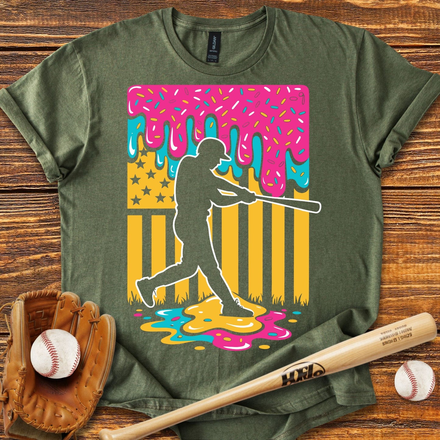 USA Flag Drip T-Shirt - HomeRun PrintsT-Shirt