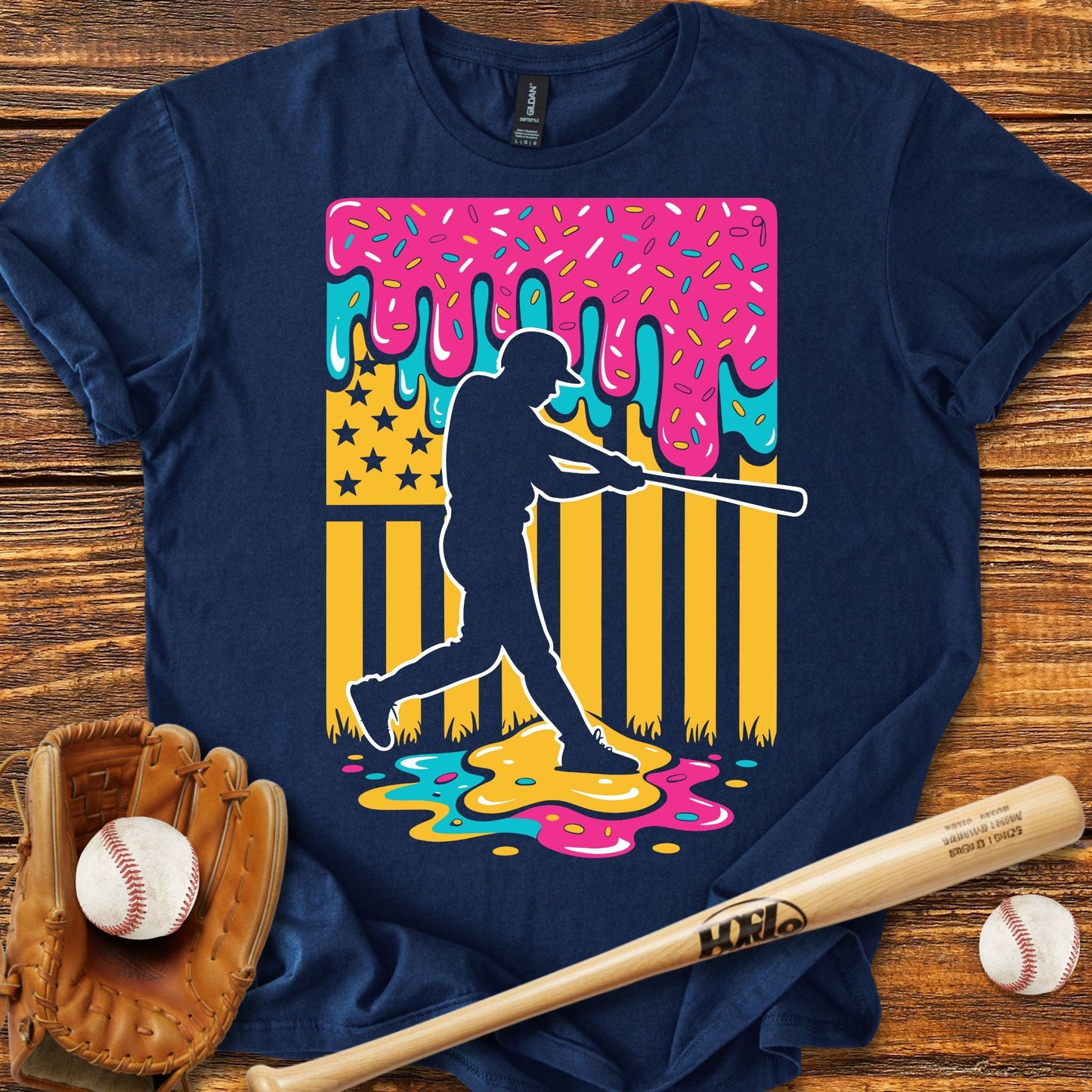 USA Flag Drip T-Shirt - HomeRun PrintsT-Shirt