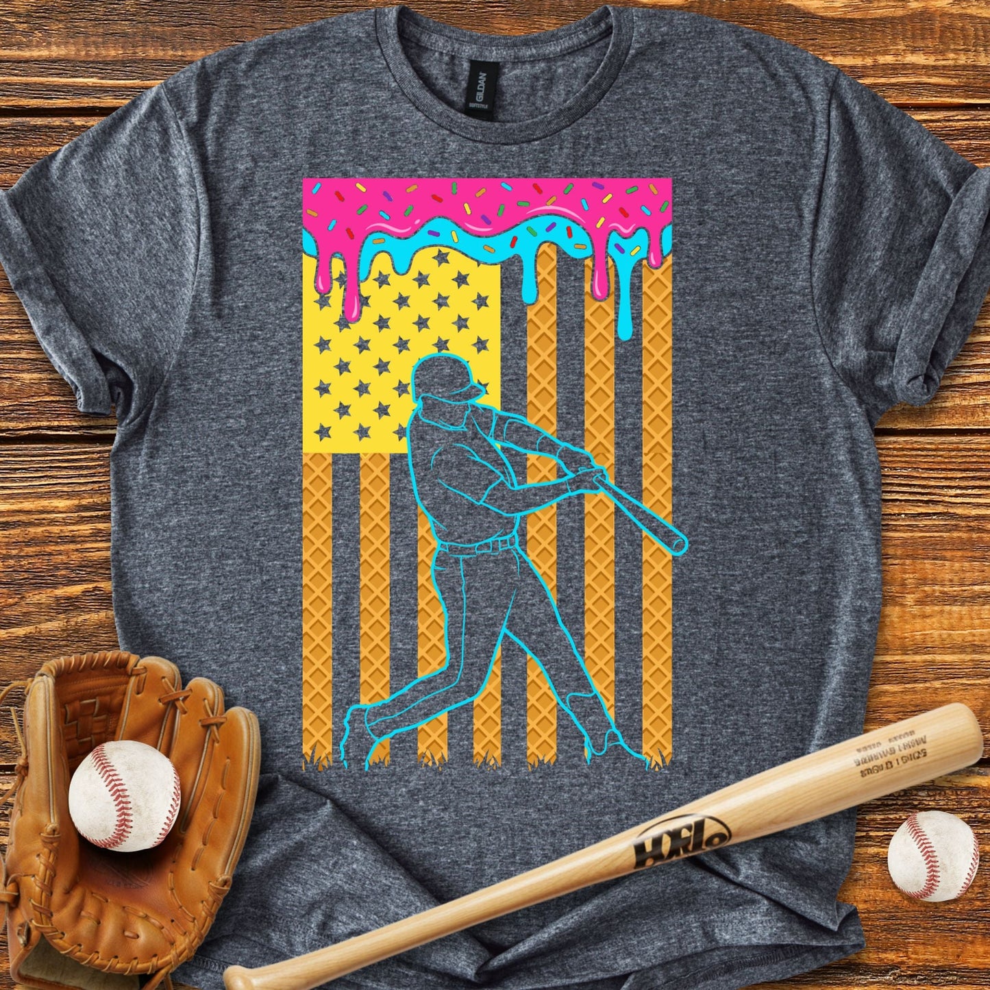USA Flag Drip T-shirt - HomeRun PrintsT-Shirt
