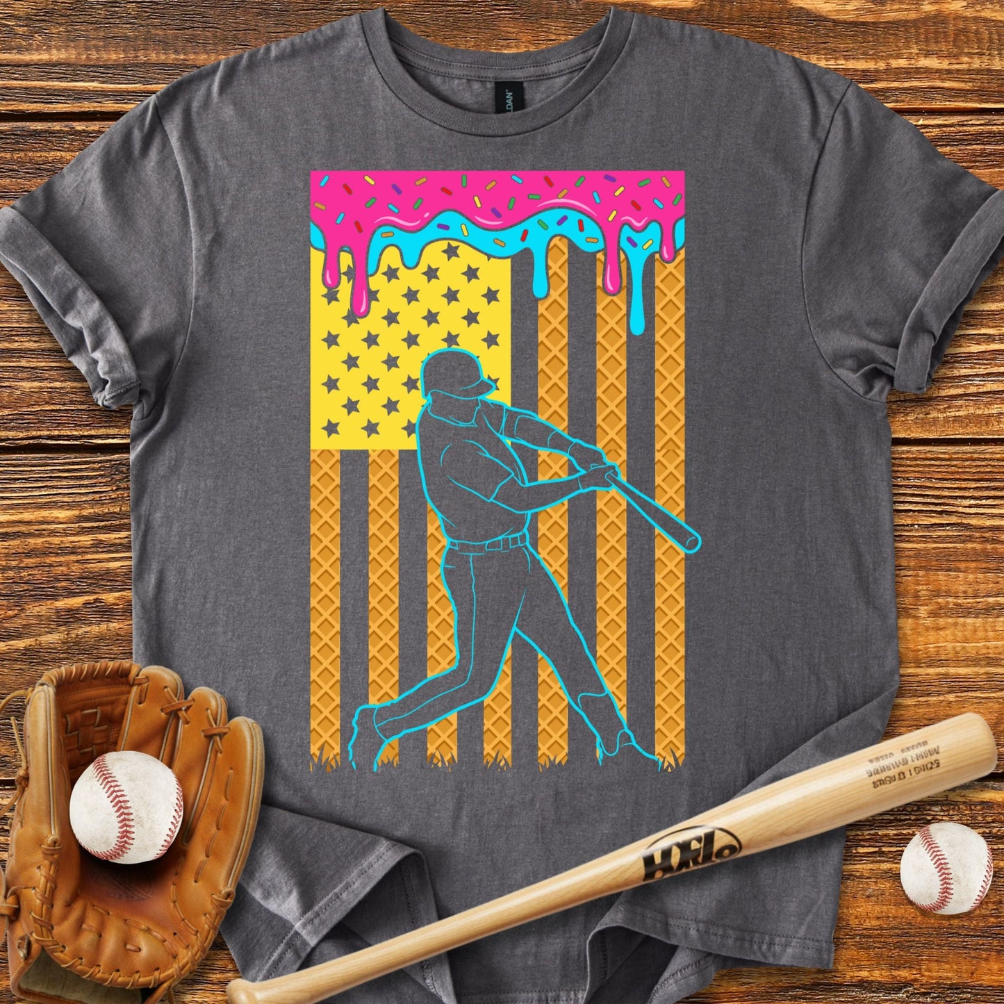 USA Flag Drip T-shirt - HomeRun PrintsT-Shirt