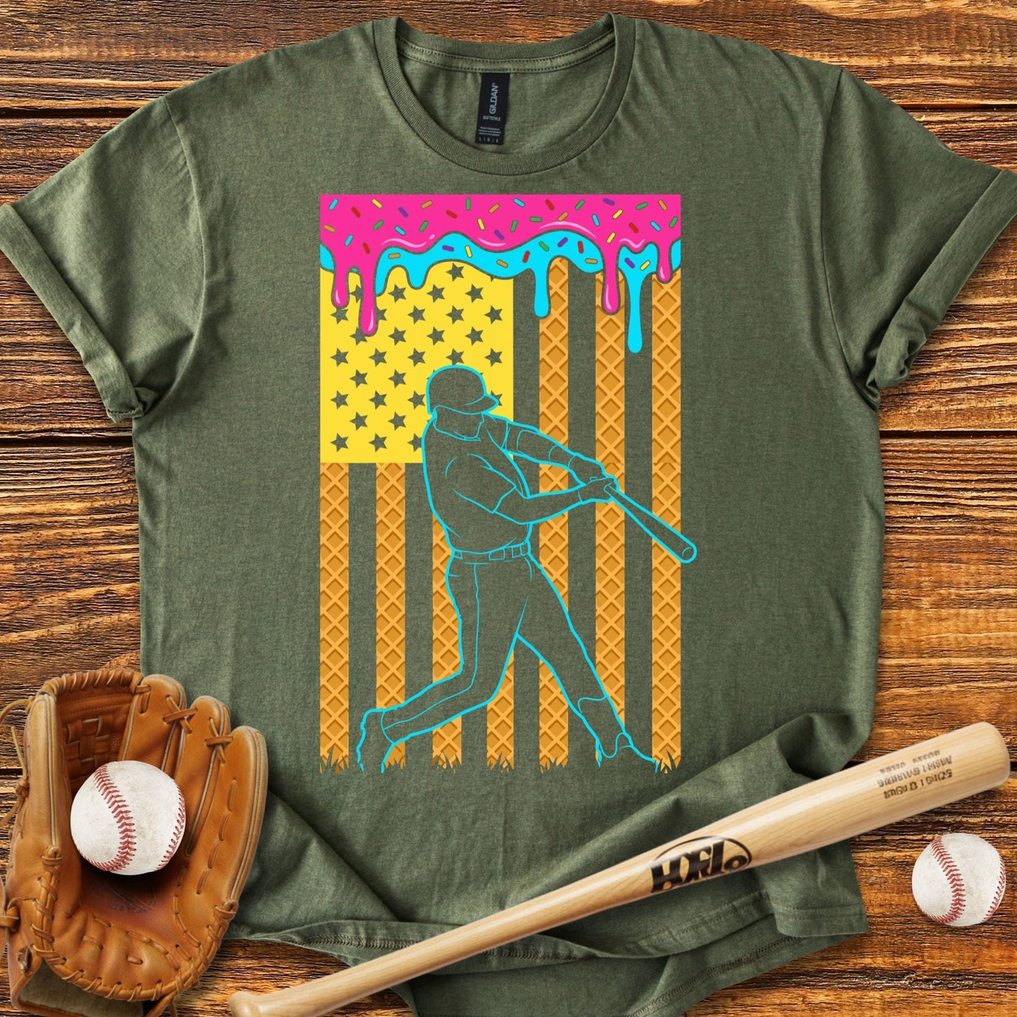 USA Flag Drip T-shirt - HomeRun PrintsT-Shirt