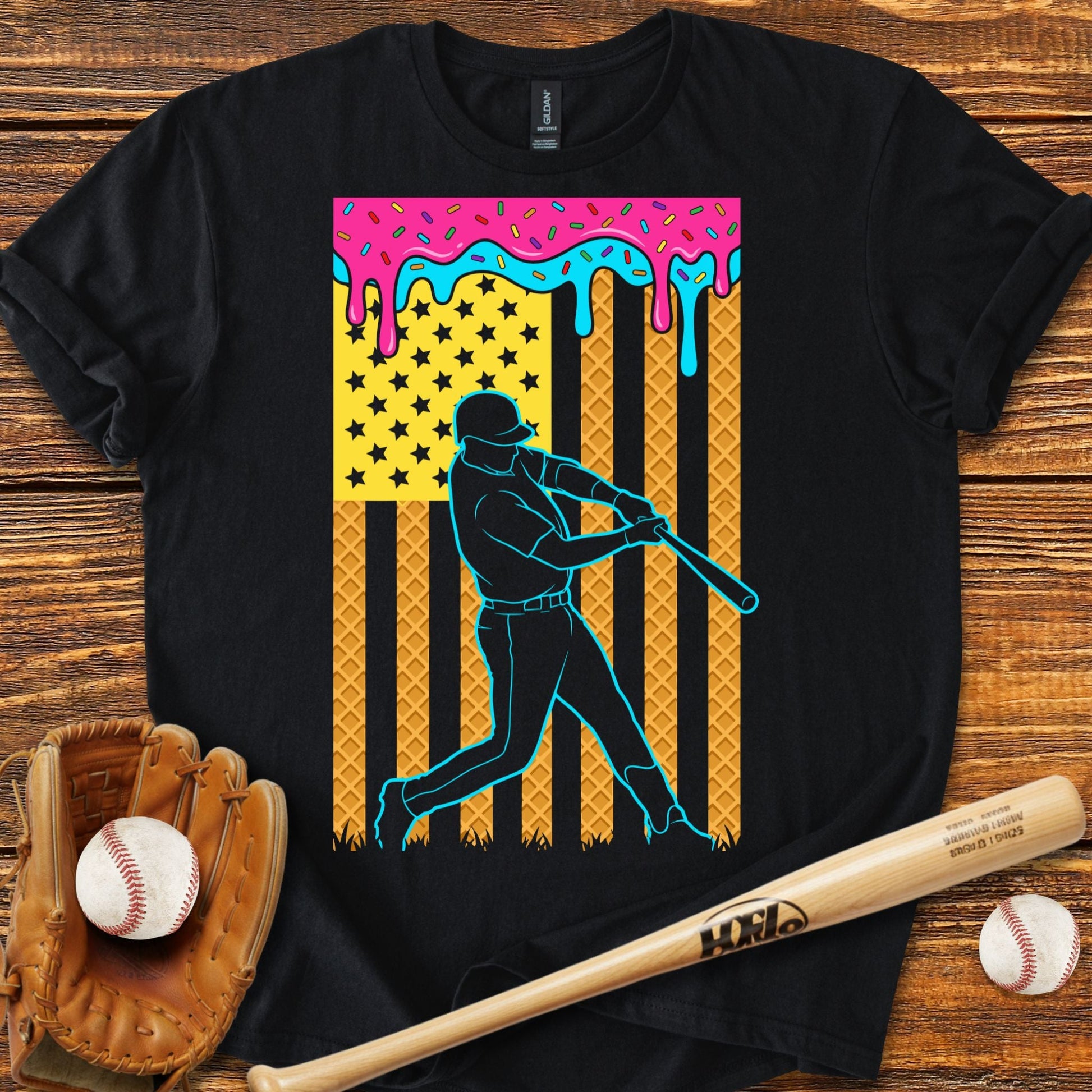 USA Flag Drip T-shirt - HomeRun PrintsT-Shirt