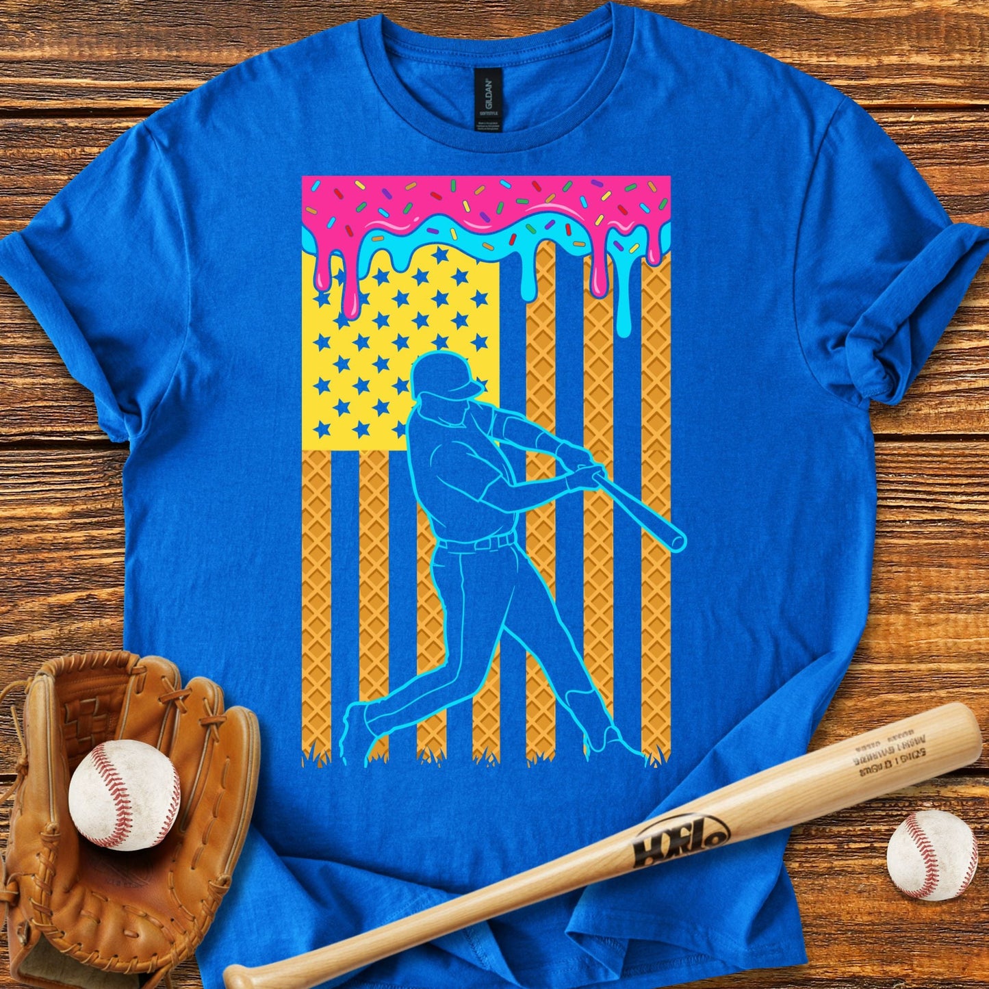 USA Flag Drip T-shirt - HomeRun PrintsT-Shirt