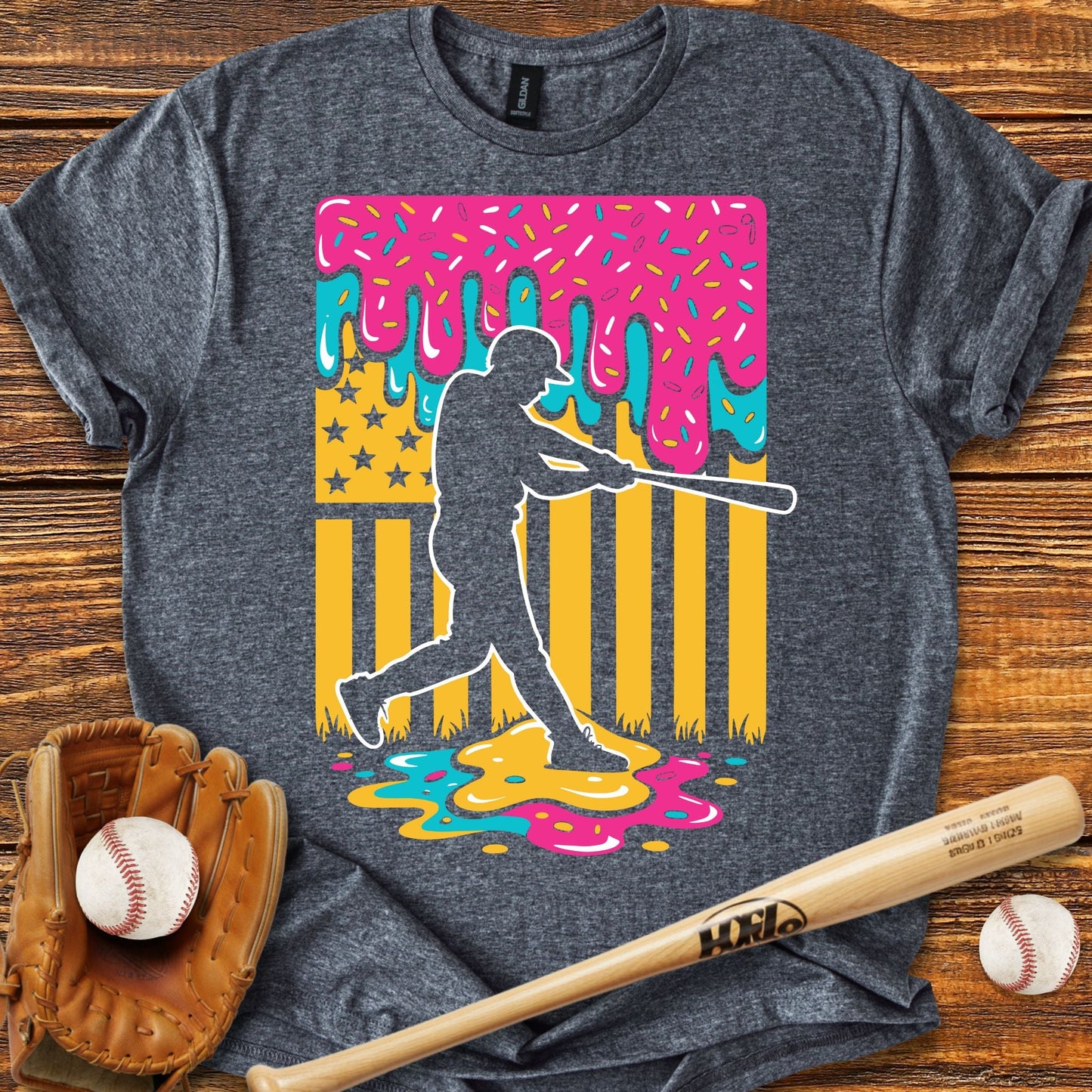 USA Flag Drip T-Shirt - HomeRun PrintsT-Shirt
