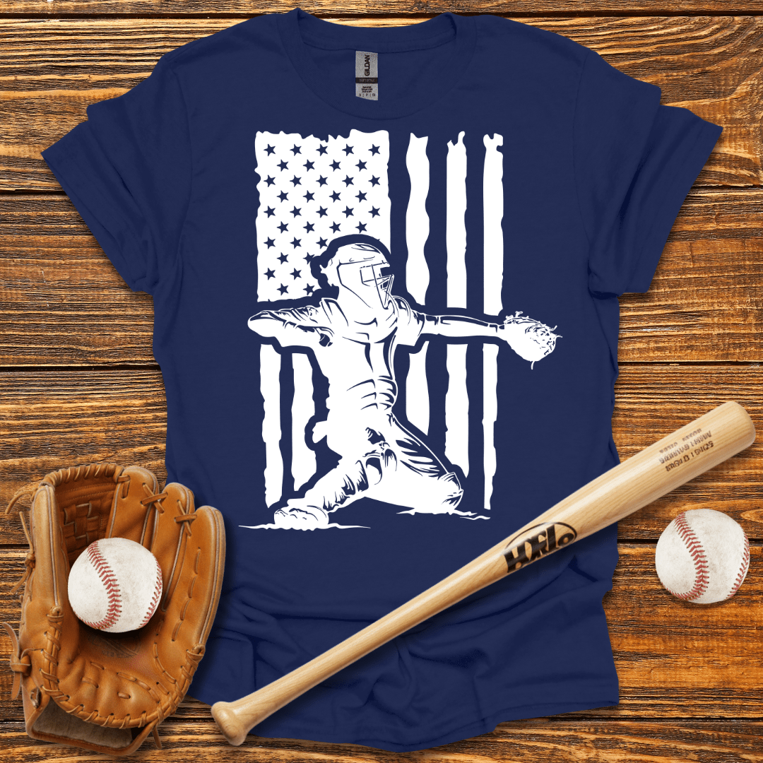 USA Flag Pitcher T-Shirt - HomeRun PrintsT-Shirt