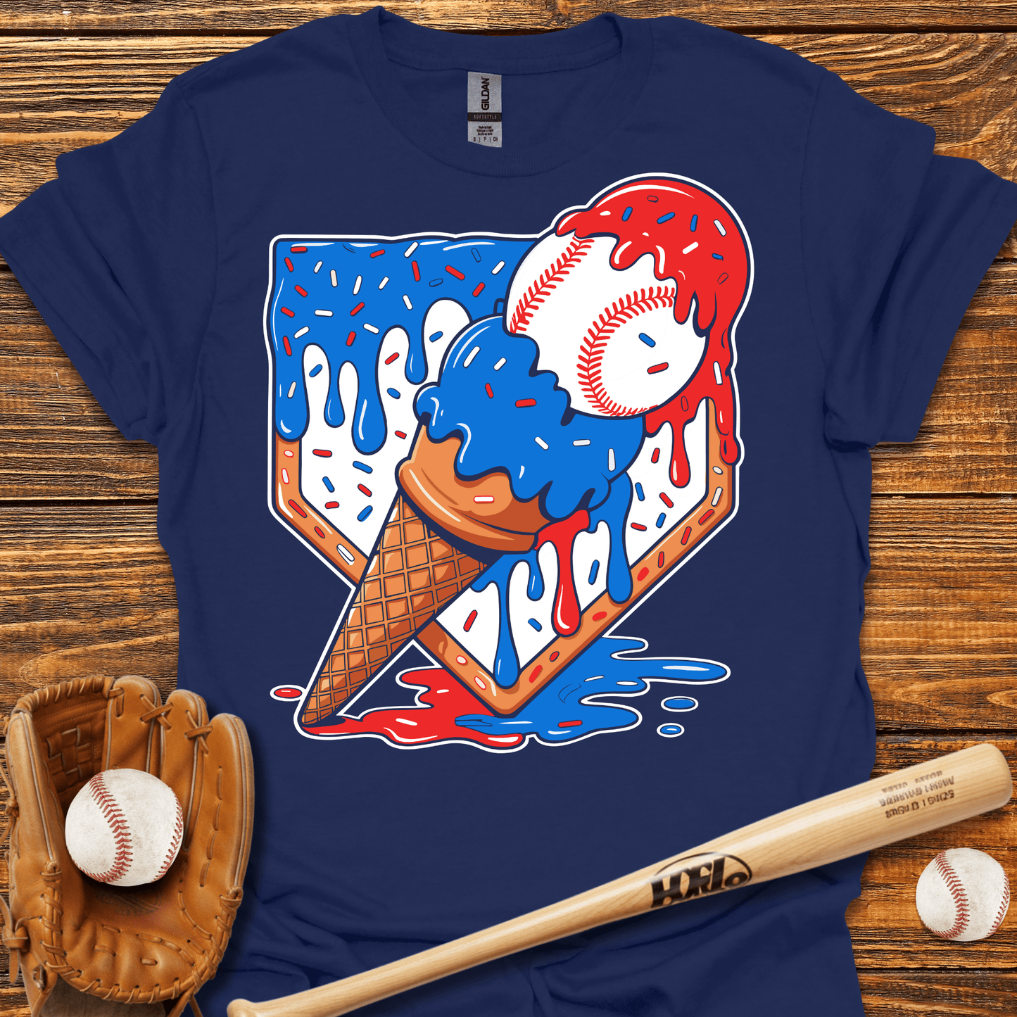 USA Ice Cream Drip T-Shirt - HomeRun PrintsT-Shirt