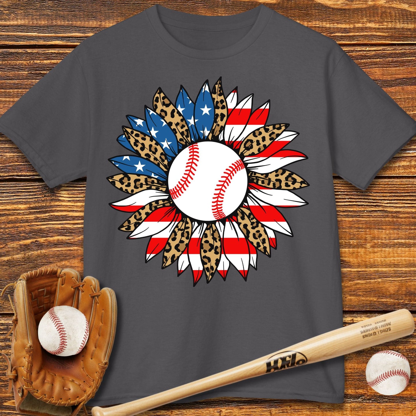 USA Sunflower Baseball Kids T-shirt - HomeRun PrintsKids clothes