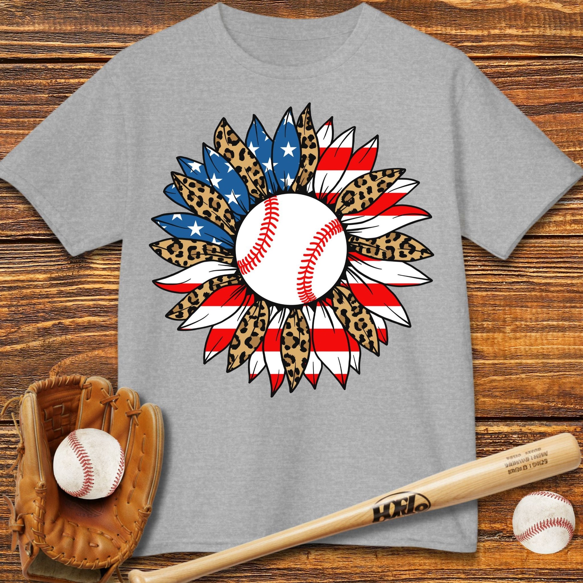 USA Sunflower Baseball Kids T-shirt - HomeRun PrintsKids clothes