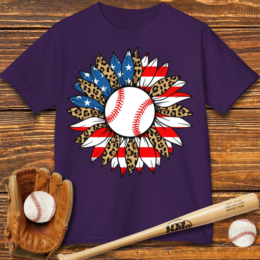 USA Sunflower Baseball Kids T-shirt - HomeRun PrintsKids clothes