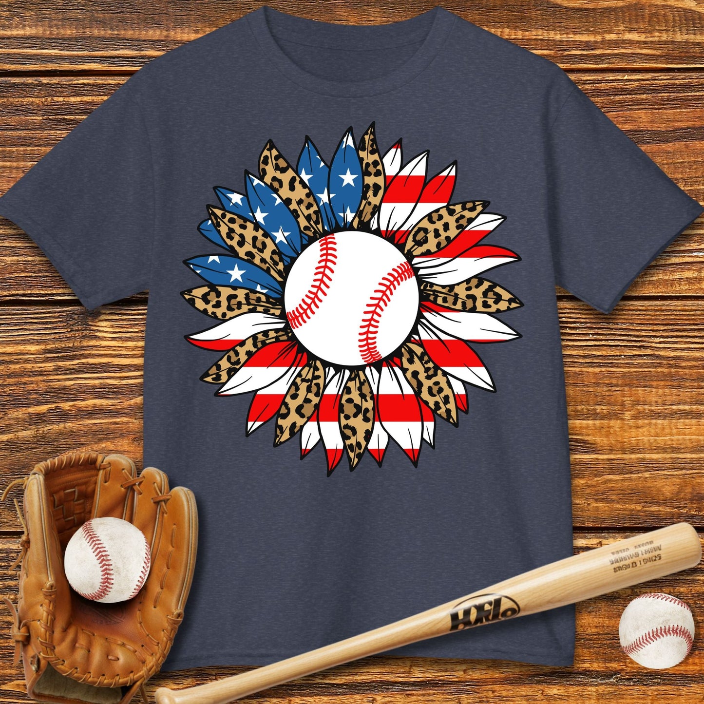 USA Sunflower Baseball Kids T-shirt - HomeRun PrintsKids clothes