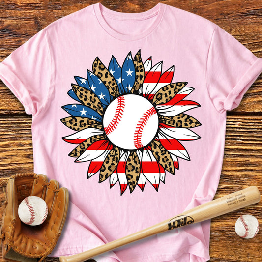 USA Sunflower Baseball T-shirt - HomeRun PrintsT-Shirt