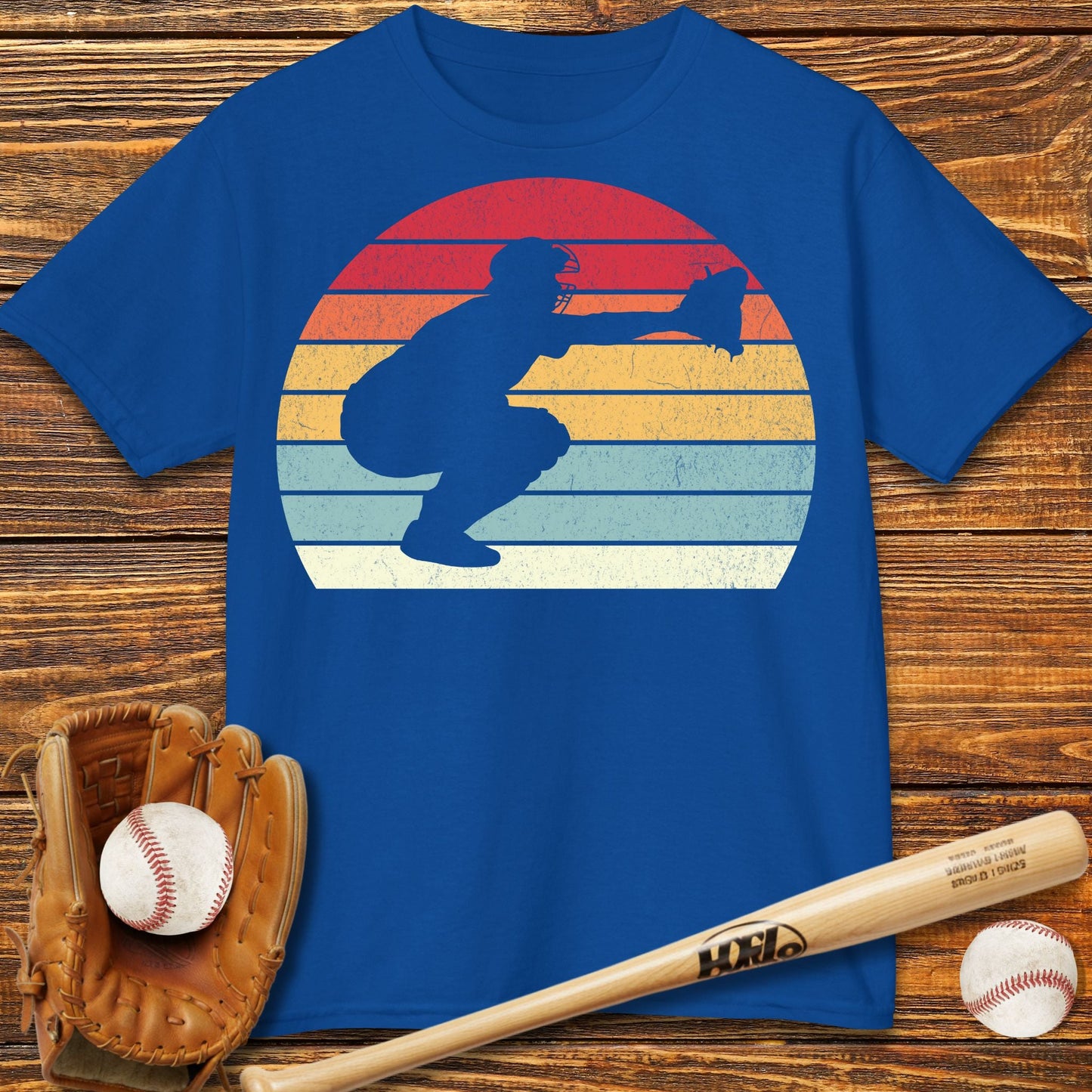 Vintage Catcher Kids T-Shirt - HomeRun PrintsKids clothes