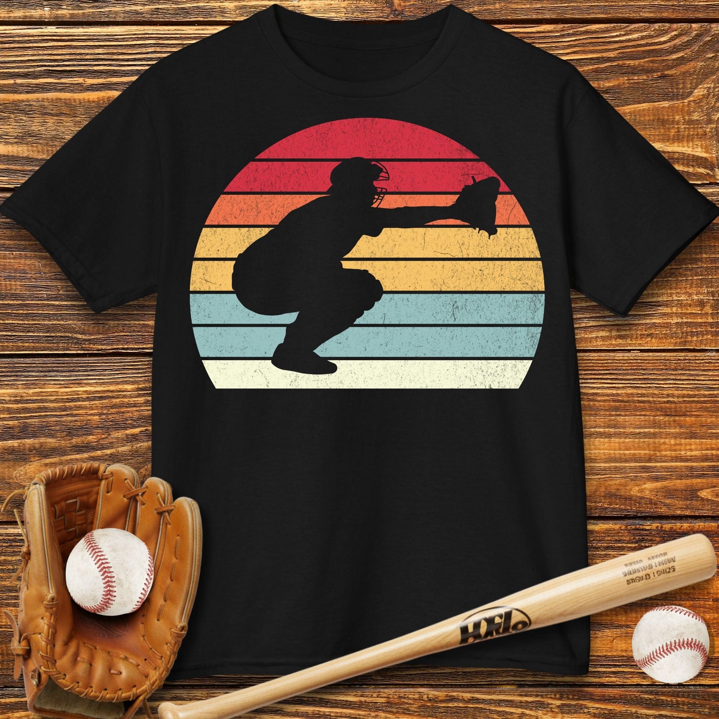 Vintage Catcher Kids T-Shirt - HomeRun PrintsKids clothes