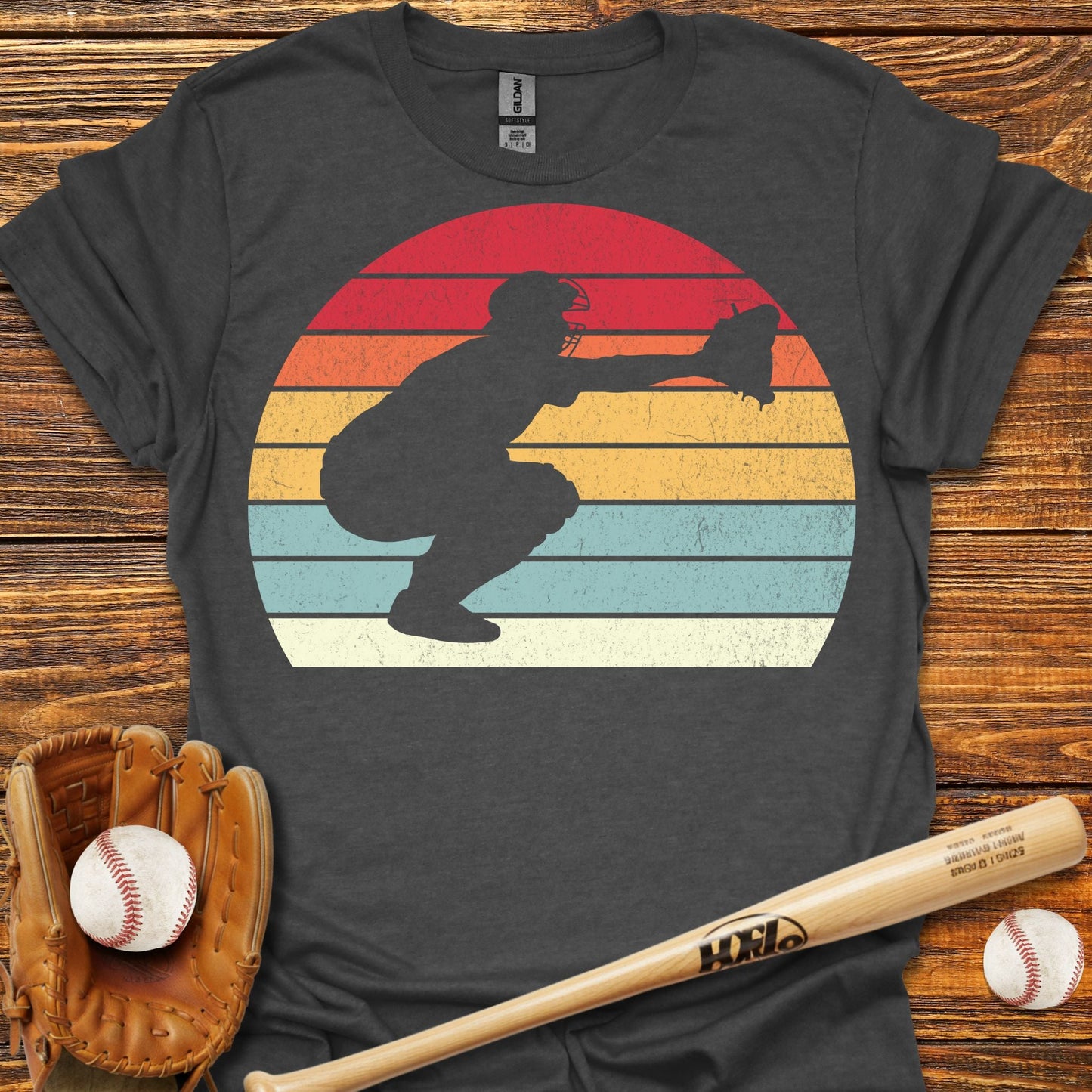 Vintage Catcher T-Shirt - HomeRun PrintsT-Shirt