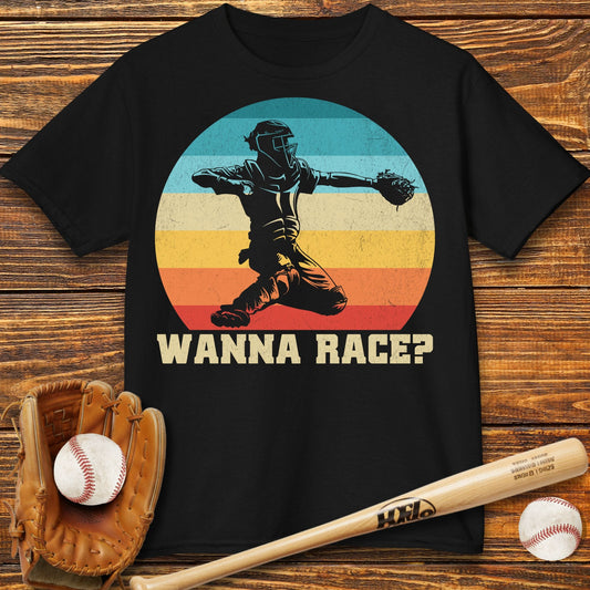 Wanna Race? Pitcher Kids T-Shirt - HomeRun PrintsKids clothes
