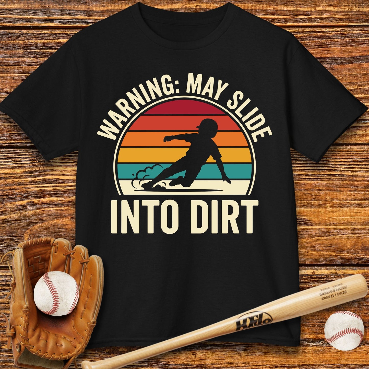 Warning May Slide Into Dirt Kids T-shirt - HomeRun PrintsKids clothes