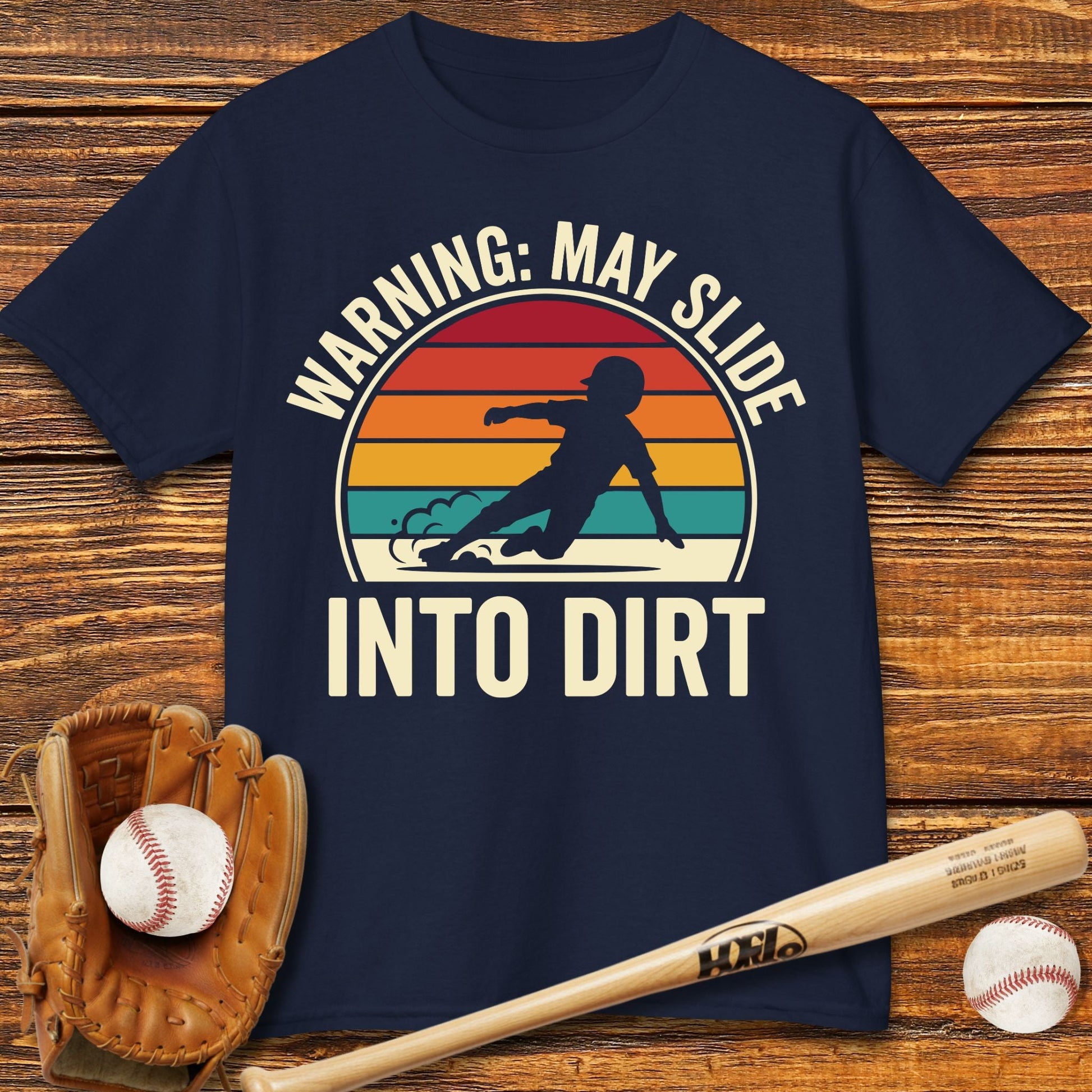 Warning May Slide Into Dirt Kids T-shirt - HomeRun PrintsKids clothes