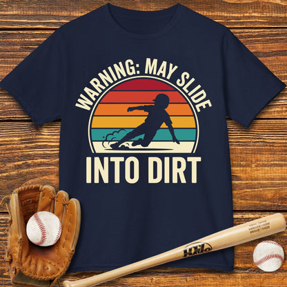 Warning May Slide Into Dirt Kids T-shirt - HomeRun PrintsKids clothes