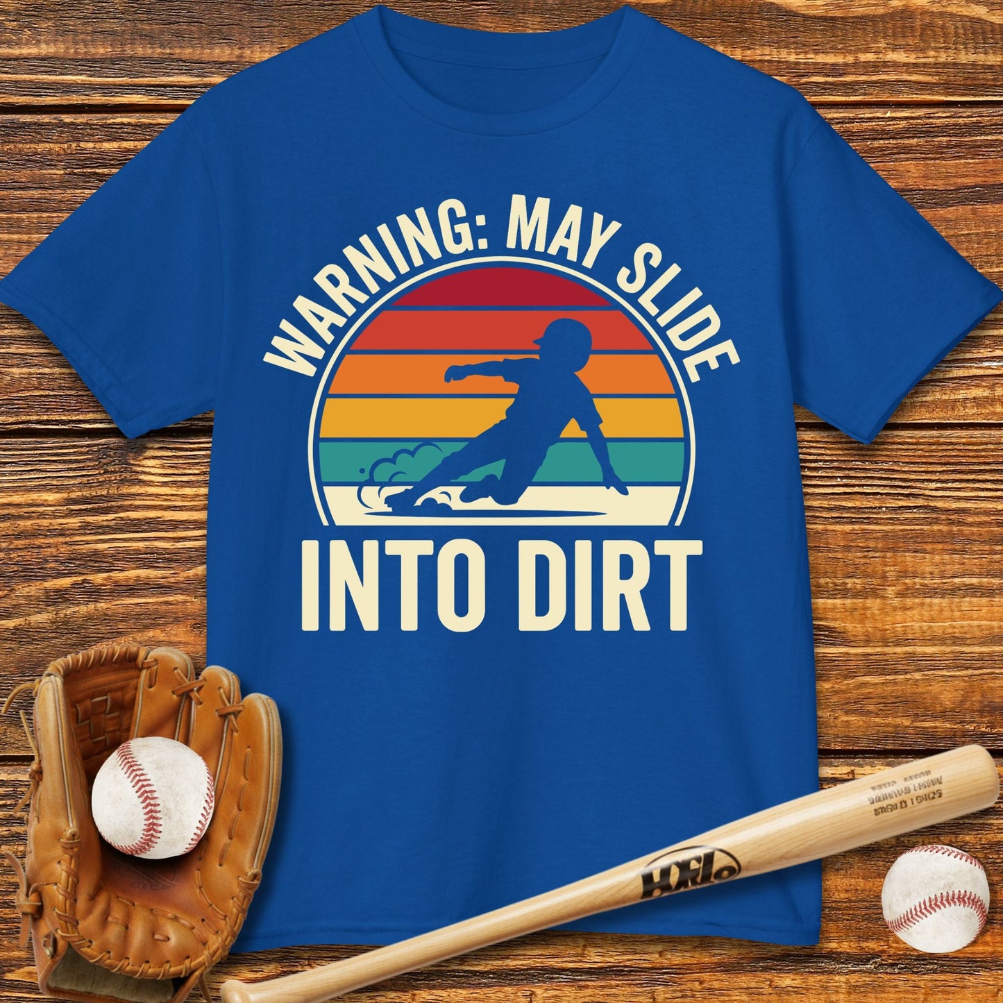 Warning May Slide Into Dirt Kids T-shirt - HomeRun PrintsKids clothes