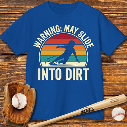 Warning May Slide Into Dirt Kids T-shirt - HomeRun PrintsKids clothes